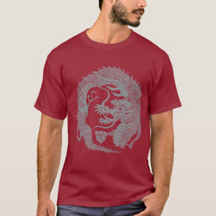 Camiseta Dragón japonés - impresión de plata