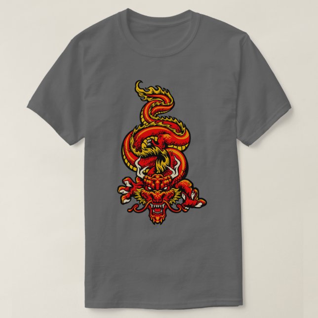Camiseta Dragón japonés retro (Diseño del anverso)