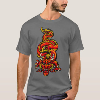 Camiseta Dragón japonés retro