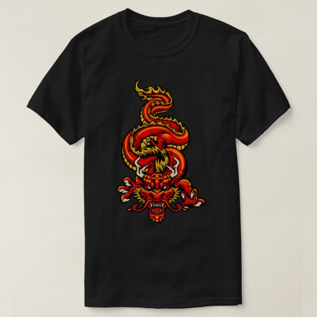 Camiseta Dragón japonés retro (Diseño del anverso)
