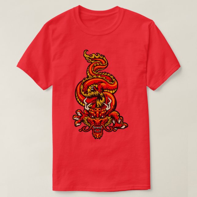 Camiseta Dragón japonés retro (Diseño del anverso)