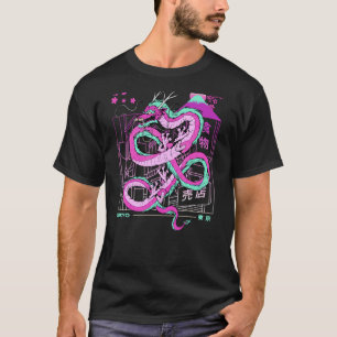 Camiseta Dragón japonés retro estético Tokyo Ukiyo Art Vi
