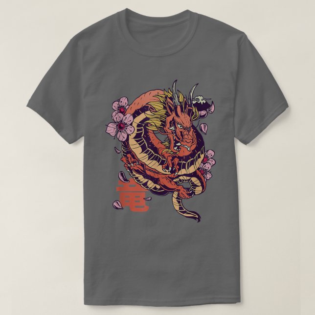Camiseta Dragón japonés Sakura (Diseño del anverso)