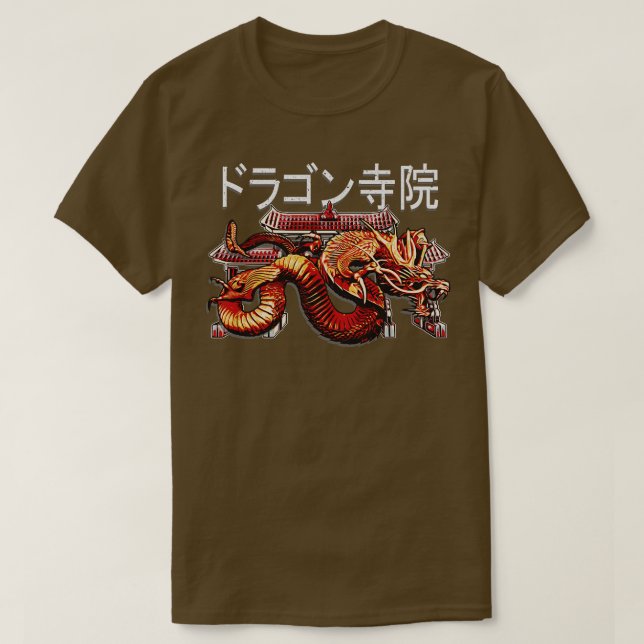 Camiseta Dragón japonés templo de Japón Ilustracion (Diseño del anverso)