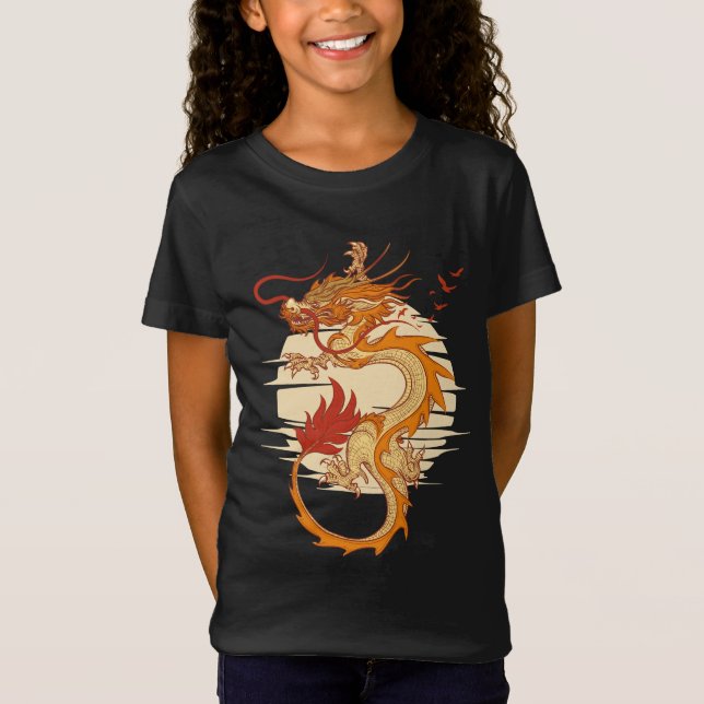 Camiseta Dragón Japonés Vintage  (Anverso)