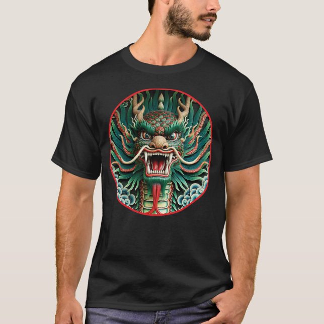 Camiseta Dragón japonés y tradiciones Shinto-Budistas (Anverso)