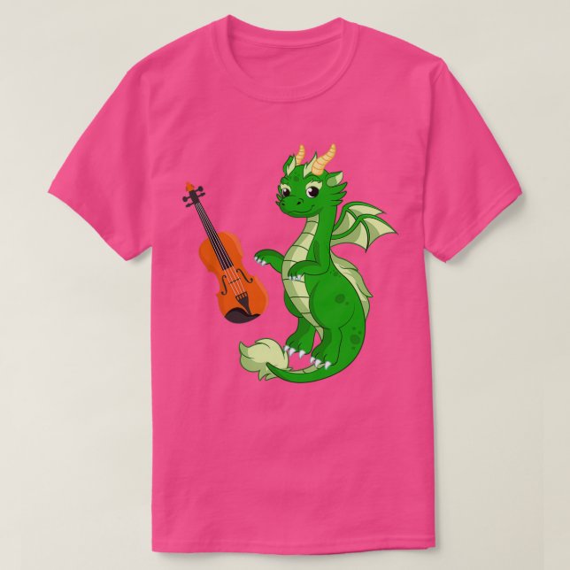 Camiseta Dragón Jugando A Violín Gracioso Buen Dragón Violi (Diseño del anverso)