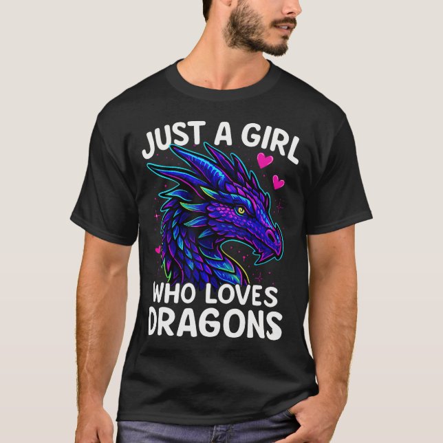 Camiseta Dragon Just A Girl Who Loves Dragons (Anverso)