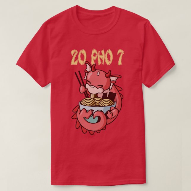 Camiseta Dragón Kawaii 20 Pho 7 RamenOtaku (Diseño del anverso)