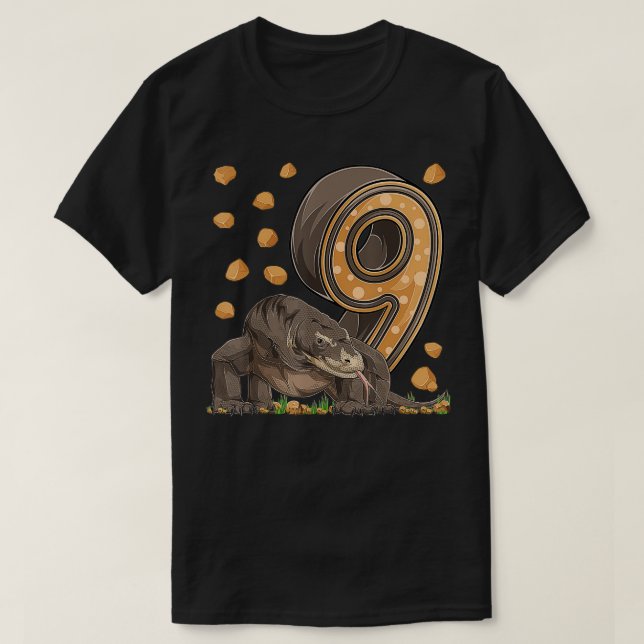 Camiseta Dragón Komodo de 9 años Reptile Novena parte de cu (Diseño del anverso)