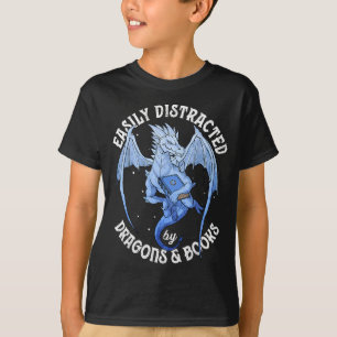 Camiseta Dragón lector fácilmente distraído por amante de l