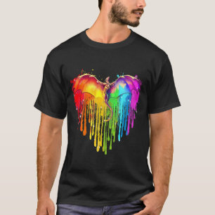Camiseta Dragón LGBT Arcoiris corazón LGBT Orgullo arcoiris