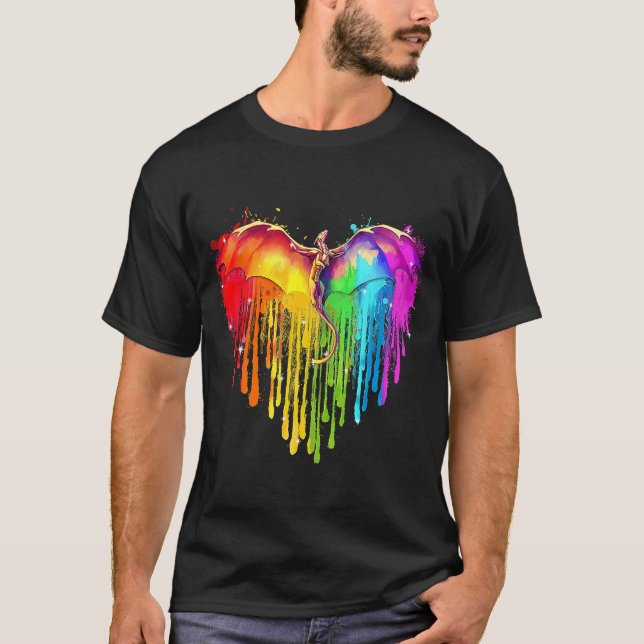 Camiseta Dragón LGBT Arcoiris corazón LGBT Orgullo arcoiris (Anverso)