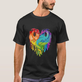 Camiseta Dragon LGBT Heart Rainbow Heart Dragon Orgullo LGB