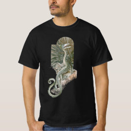 Camiseta Dragón Lizard mítico sobre rocas, mitología vintag