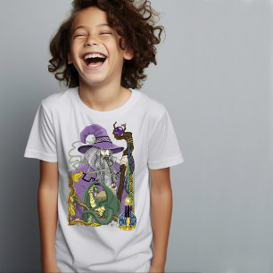 Camiseta Dragón Mago Celta Fantasía Púrpura