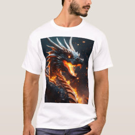 Camiseta Dragón majestuoso en medio de llamas cósmicas