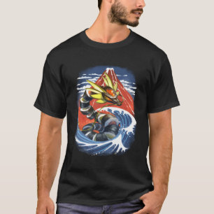 Camiseta Dragon Maki Sushi Lair En Japón Monte Rojo Fuji Y