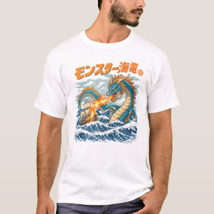 Camiseta Dragón Marino Japonés Kaiju Batalla Oceánica