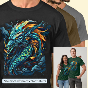 Camiseta Dragón marino verde Naranja