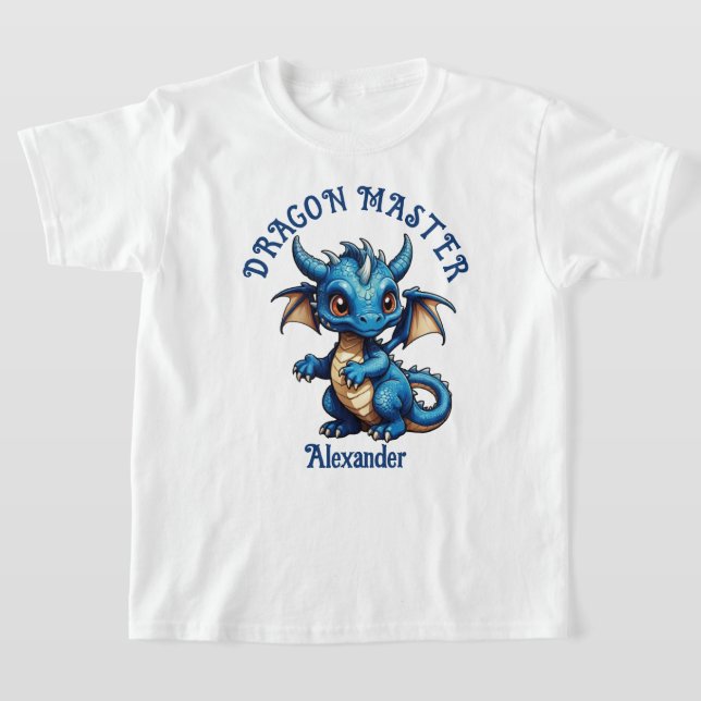 Camiseta Dragon Master Cute Blue Dragon Personaliza la cami (Distribución)
