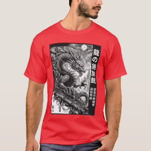 Camiseta Dragón Mech en chico de la ciudad de Neon