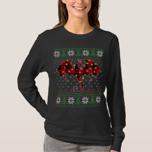 Camiseta Dragon Navidades suéteres feos iluminan dragón