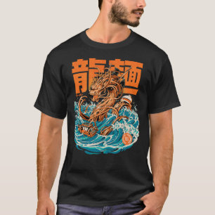 Camiseta Dragón negro grande de Ramen de Kanagawa Essential