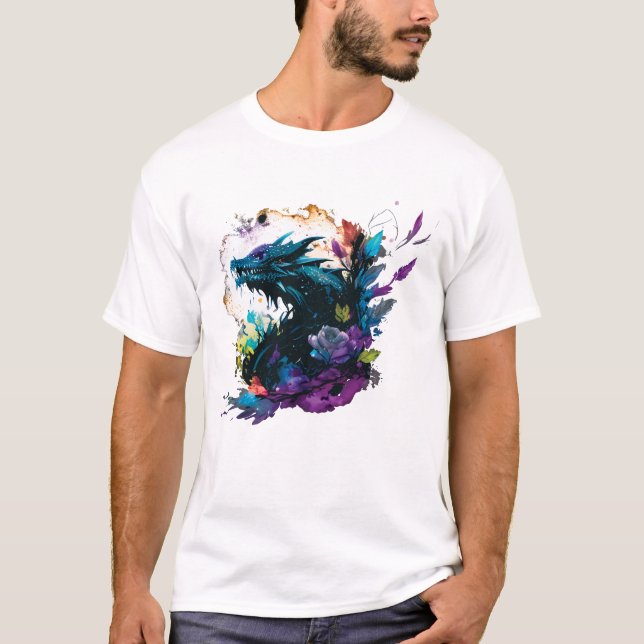 Camiseta Dragón Negro Kawaii (Anverso)