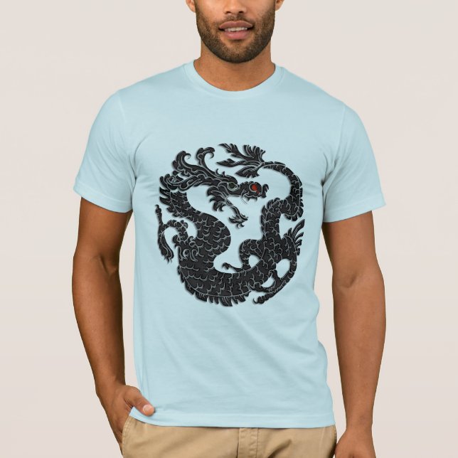 Camiseta Dragón oriental negro (Anverso)