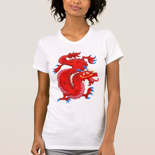 Camiseta Dragón Oriental Rojo (Anverso)