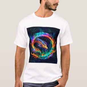 Camiseta Dragón Ouroboros Vibrante Símbolo de Arte