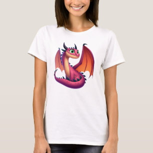 Camiseta Dragón personalizado morado/rojo