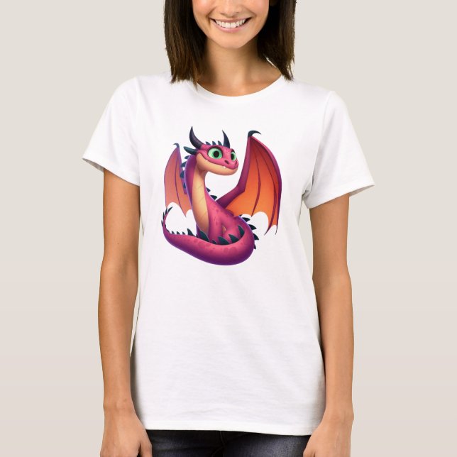 Camiseta Dragón personalizado morado/rojo (Anverso)
