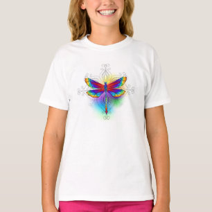 Camiseta Dragón poligonal arcoiris