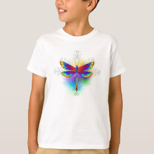 Camiseta Dragón poligonal arcoiris