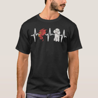 Camiseta Dragon Poodle Heartbeat Dog Lover
