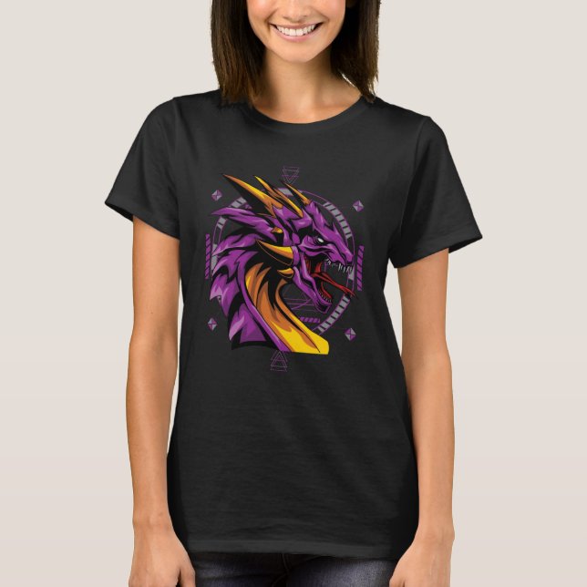 Camiseta Dragon Pop Aesthetic Sacred Geometry Mandala Mitho (Anverso)