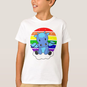 Camiseta Dragón Purpurina arcoiris Kawaii Fantasy Colorante