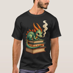 Camiseta Dragón que atesora libros