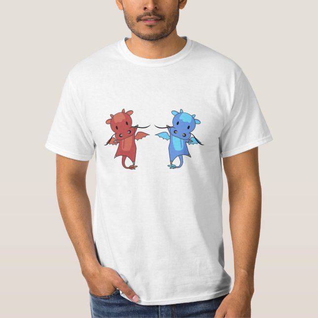 Camiseta Dragon Red Blue Dragon Fairy Tale Fantasma (Anverso)