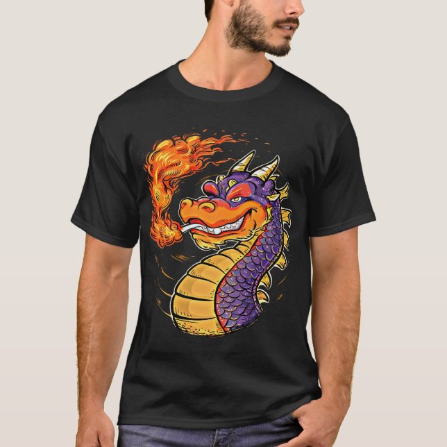 Camiseta Dragón respirador de incendios (Anverso)