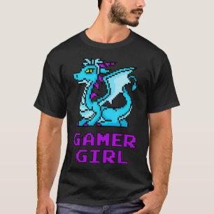 Camiseta Dragon Retro 8 Bits Guay Gamer Chica Regalo Mujere
