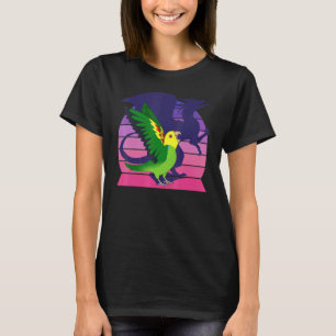 Camiseta Dragón retro loro gritando cabeza doble amarilla