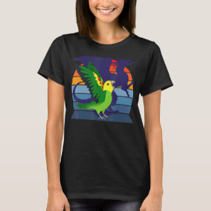 Camiseta Dragón retro loro gritando cabeza doble amarilla