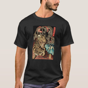Camiseta Dragón retro vintage que lucha contra el gigante d