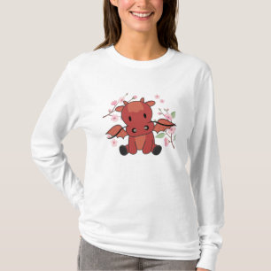 Camiseta Dragón Rojo Animales Dulces Para La Fantasía Kawai