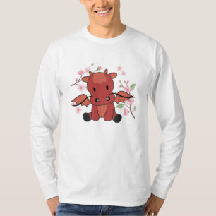 Camiseta Dragón Rojo Animales Dulces Para La Fantasía Kawai