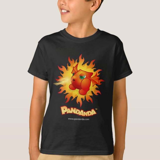 Camiseta Dragón rojo ardiente de Pandanda (Anverso)