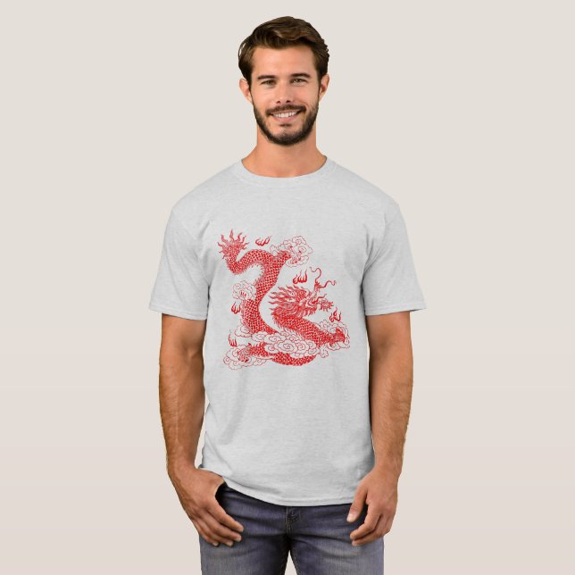 Camiseta Dragón rojo asiático (Anverso completo)